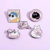 I Love Meow Enamel Pins Custom Oil Painting David Meowie Good Vibe Brooches Lapel Badges Cartoon Animal Fun Jewelry Gift Friends
