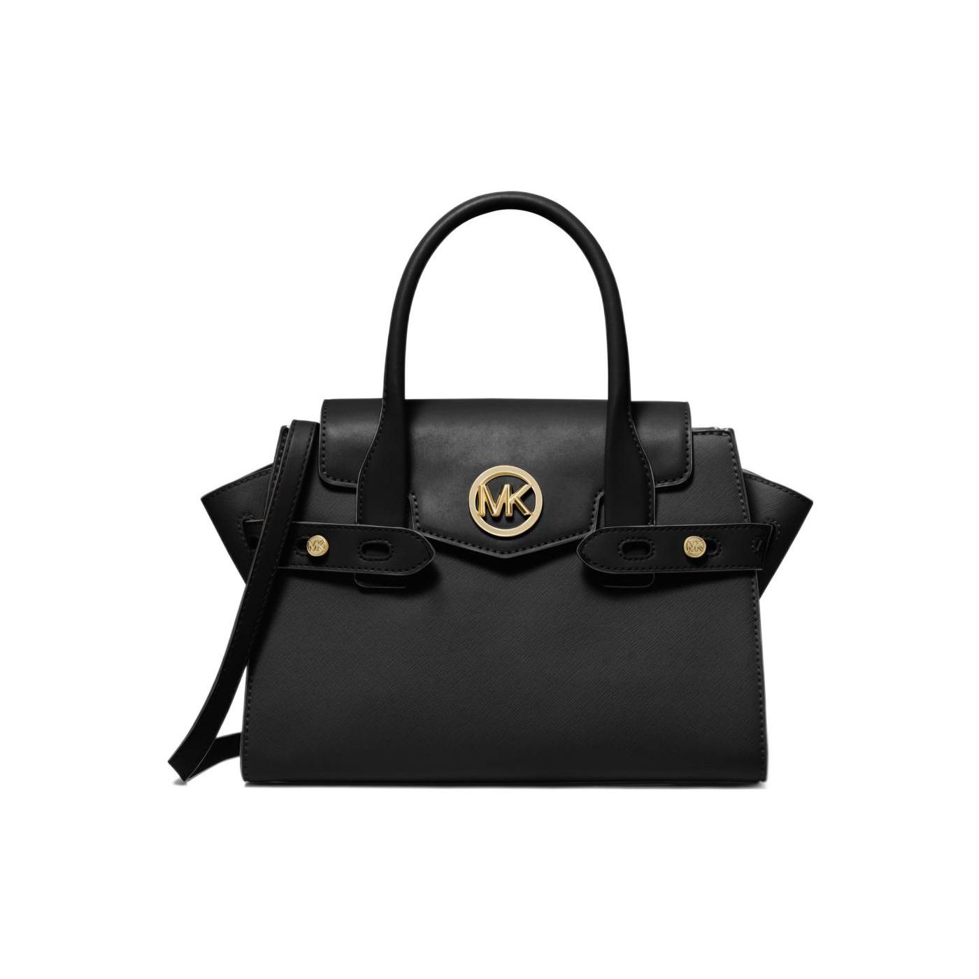 

Michael Kors Mk Carmen Letter Logo Solid Commuter Faux Leather Tote Crossbody Shoulder Bag Medium Women bags Black 35S2GNMS8L-001 Basic Set (Bag+Dust Bag)