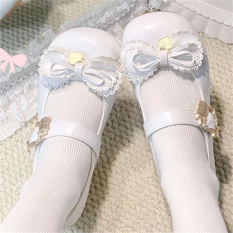 Buty Lolita dopamina małe skórzane buty damskie kokarda buty lolita styl college urocze lalkowe uczucie niski dokumentalny