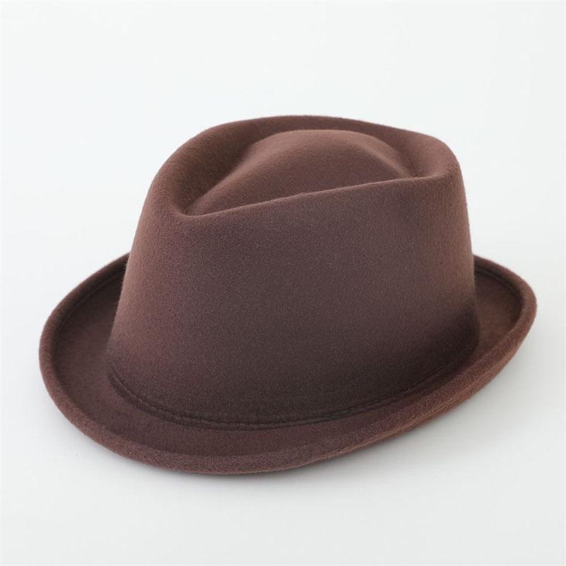 Hat European and American Woolen Multi-color Top Hat Men's and Women's Retro British Style Small Brim Jazz Hat Western Cowboy Hat