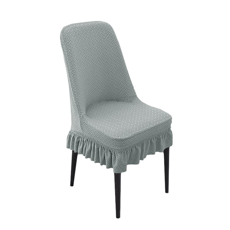 Jacquard Polar Fleece Chair Cover Thickened One-piece Elastic Hotel Restaurant Home Chair Cover Anti-fouling Stool Cover