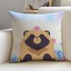 you and the rain tanukiS Cushion Cover Breathable and skinfriendly linen pillowcase square removable and washable cushion