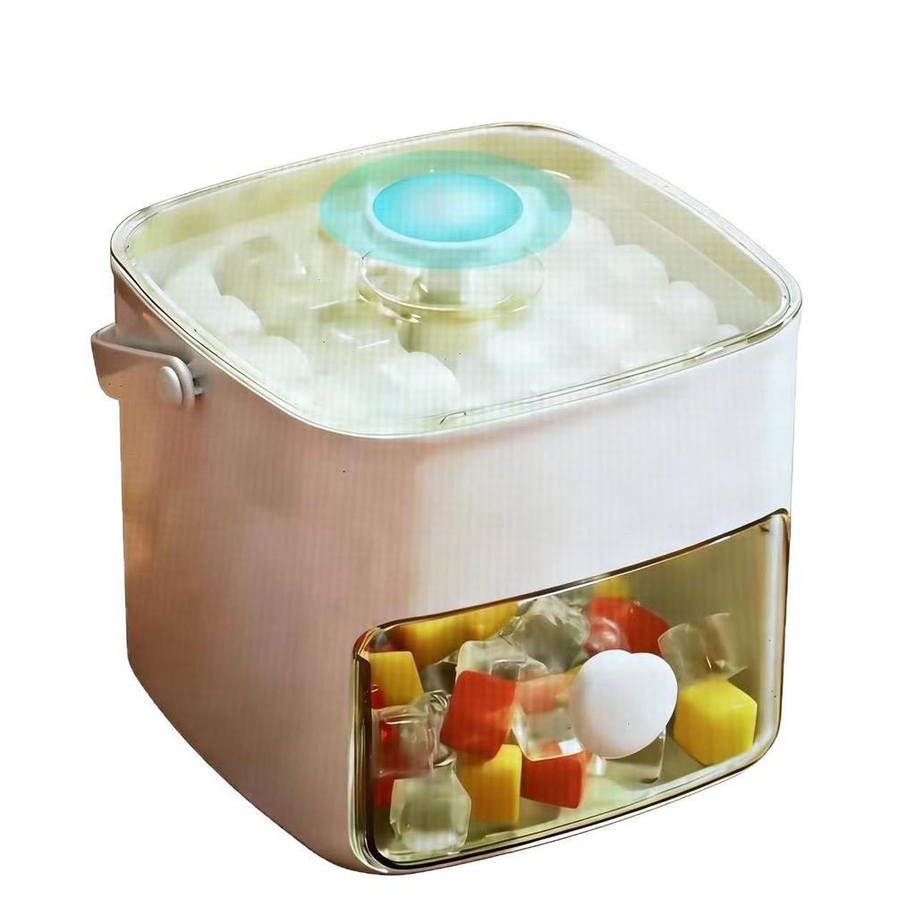 Mold Storage Refrigerator Ice Tray with Lid - Large Capacity, Food-Grade, Press-to-Release for Homemade Ice Cubes