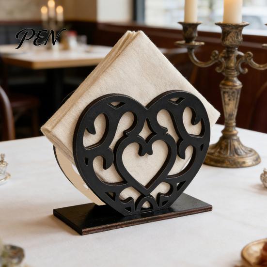 Durable Wood Tissue Holder for Cafe Rustic Wooden Napkin Holder, Free Standing Paper Dispenser, Modern Small Stand Dining Table Coffee Bar Home
