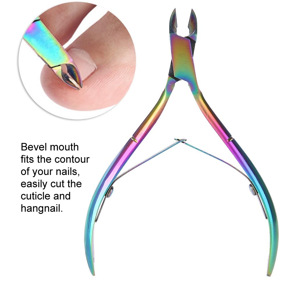 Colorful Stainless Steel Nail Dead Skin Removal Clipper Cuticle Scissors Manicure Pedicure Tool