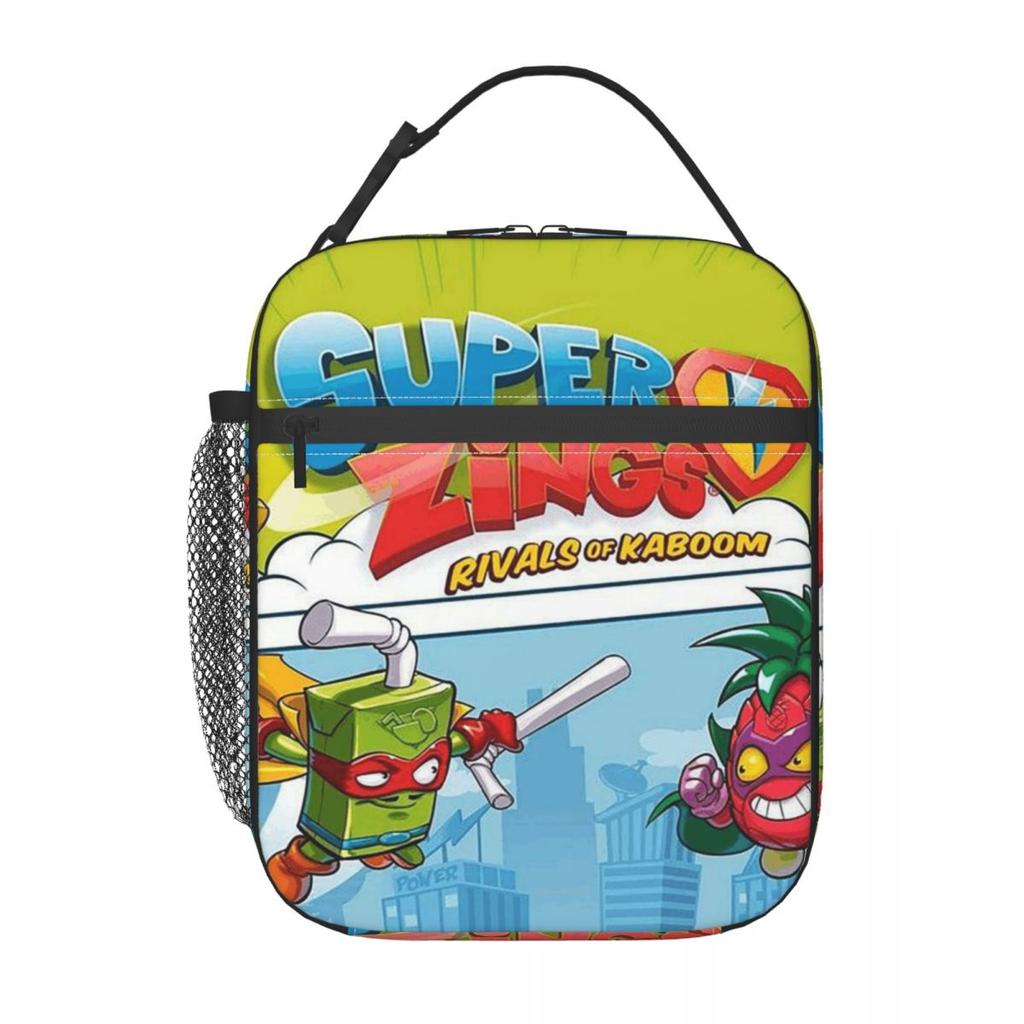 Super Zings Cartoon Insulated Lunch Bag for Women Kids Leakproof Food Boxes Thermal Lunch Box Tote