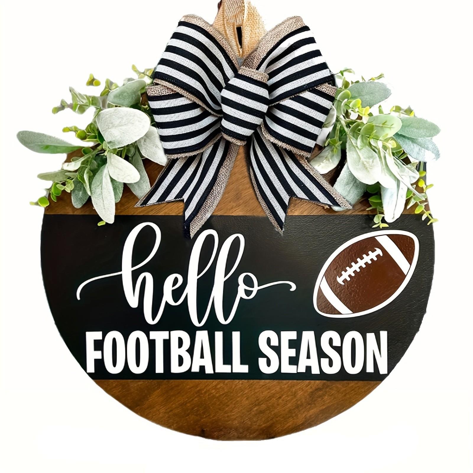 

Football Themed Door Hangings Football Wreath Football Season Decoration Suitable For Door And Wall Festival Decoration One Size коричневый