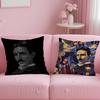 classic scientist Nikola Tesla Cushion Cover Soft  EasyWash Pillow Case  Versatile for Couch Bed Travel and Office