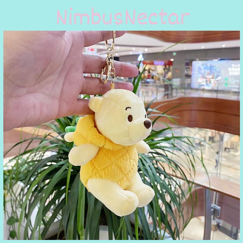 Cute Pineapple Puff Bear Plush Toy Keychain Soft Furry Companion For All Ages