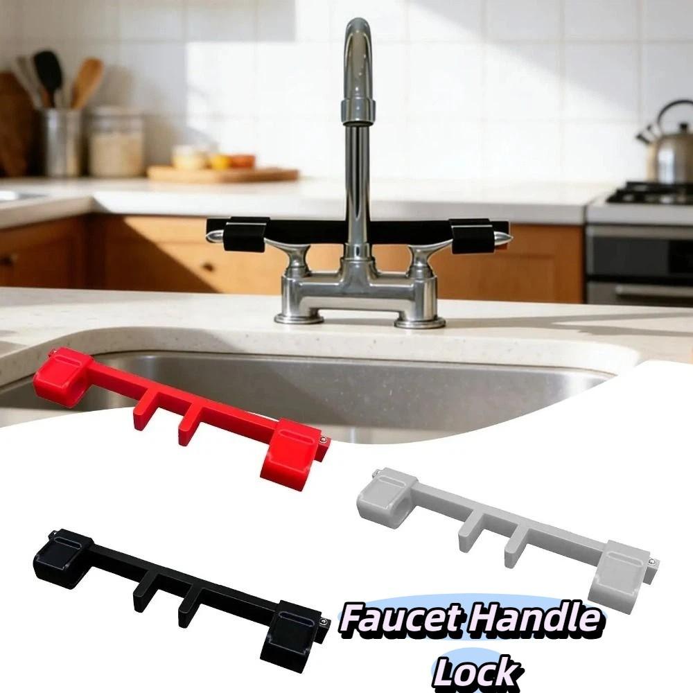 Safe Material Portable Double Sink Faucet Handle Lock Water Tap Control Lock  Bathroom Use