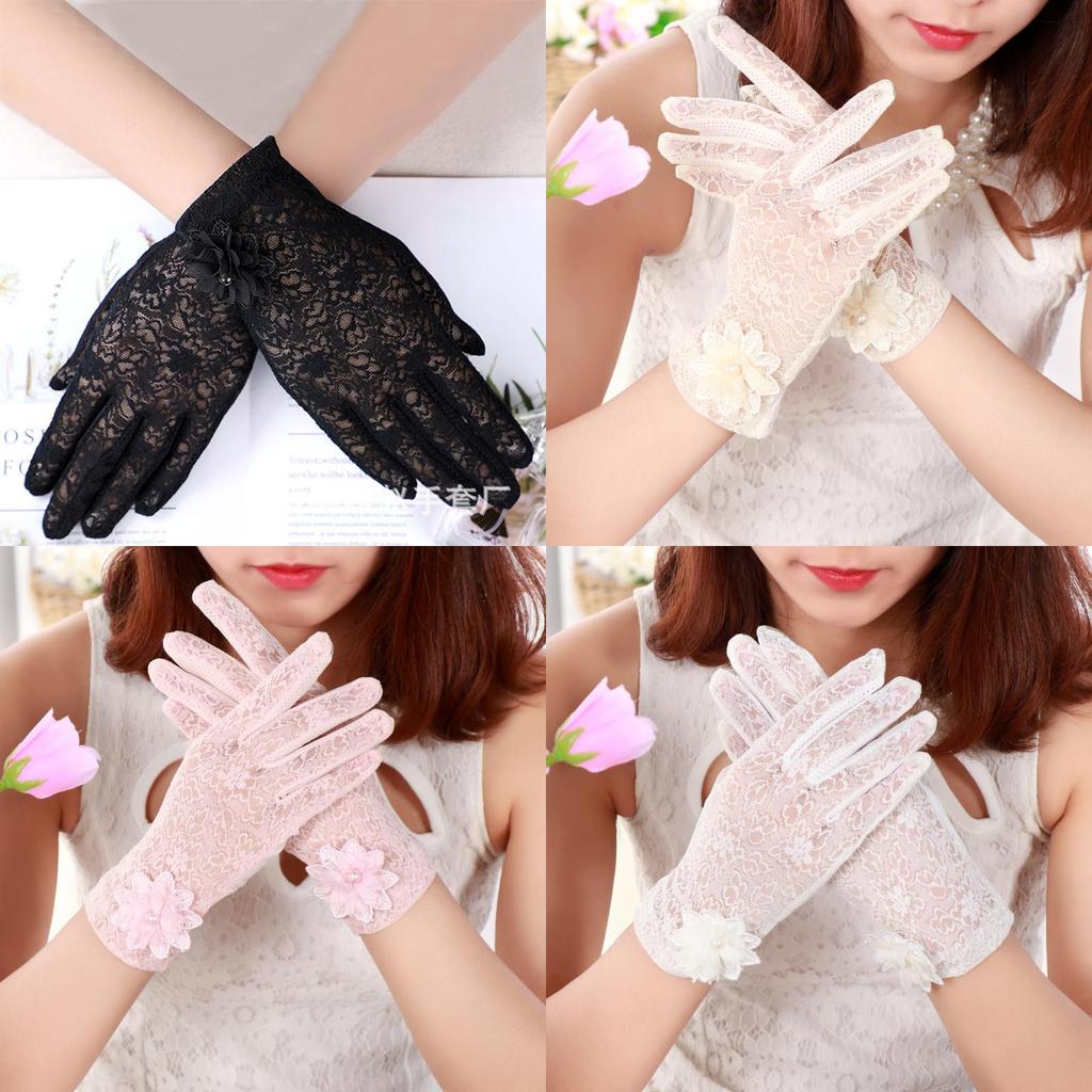 Atmungsaktive Sommer-Autofahrerhandschuhe aus Spitze mit UV-Schutz für Damen