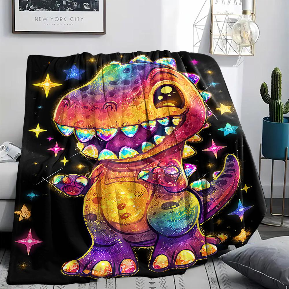 Dinosaur Print Flannel Blanket, High Quality Comfortable for All Seasons, Home Decor, Warmth and Comfort, Perfect for Christmas Gifts