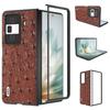 For Honor Magic Vs3 5G Case Ostrich Texture Genuine Cow Leather+PC Cover