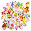 50 Cartoon Ice Cream Desserts Cute Expression Graffiti Stickers Easy To Tear Small Handle Suitable For Children Hand Stickers