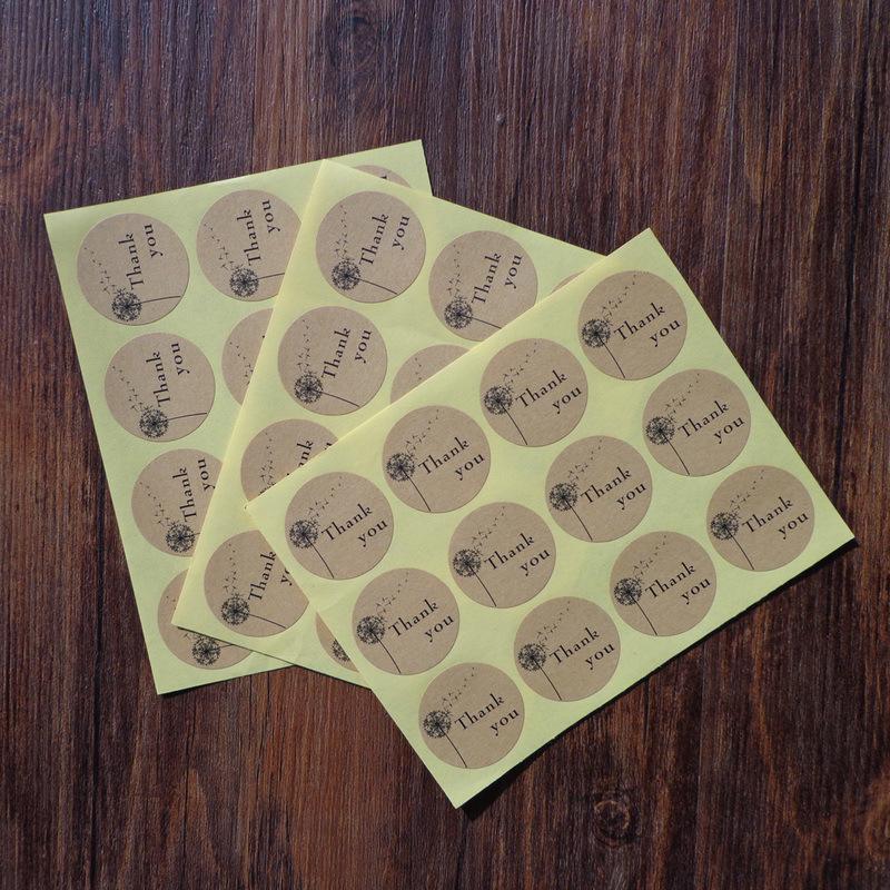 

10 Sheets 120Pcs Dandelion Thank You Sealing Stickers Round Price Label For Baking Packaging Biscuit Bag Gift Decor Sticker