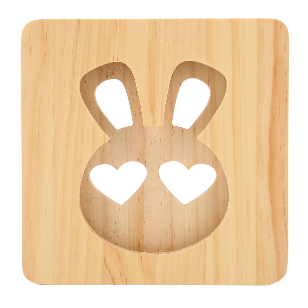 3D Wooden Night Light Rabbit Shape LED Beads Energy Saving Hollow Decorative Desk Light for Bedroom