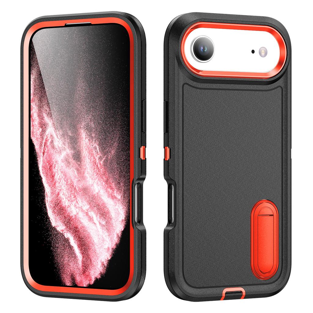 For iPhone 17 Air Case Case Kickstand Phone Cover PC+Silicone+EVA 3-in-1 Design