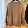 Damen-Sweatshirt, modisches Band, lockeres, lässiges Rundhals-Oberteil, Übergröße