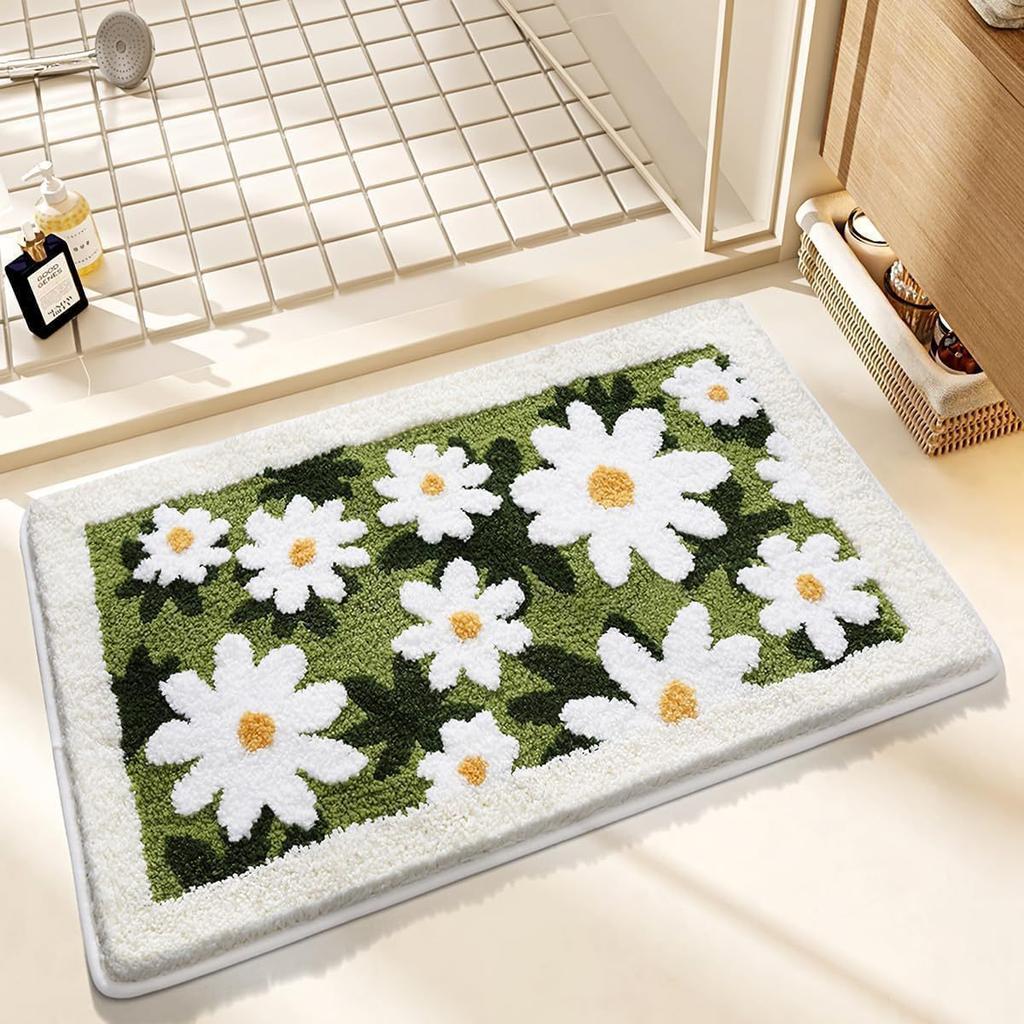 Small Fresh Special-shaped Flower Cashmere Floor Mat, Bathroom Water-absorbing and Dirt-resistant Foot Pad, Entrance Wear-resistant Foot Pad