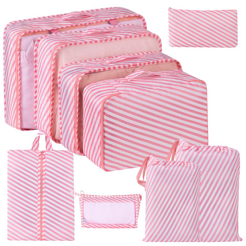 Eight-Piece Waterproof Travel Storage Bag Set for Business Trips - Large Capacity