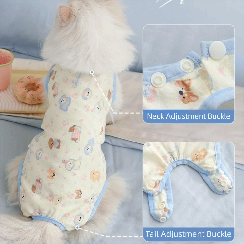 Comfortable Cat Recovery Clothing Breathable Pet Anti-Licking Vest Pet Estrus Period