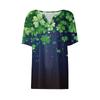 Damen T-Shirt Tee Print Knopf Kurzarm Täglich Wochenende Mode Basic V-Ausschnitt Reguläres Oberteil St. Patrick's Day