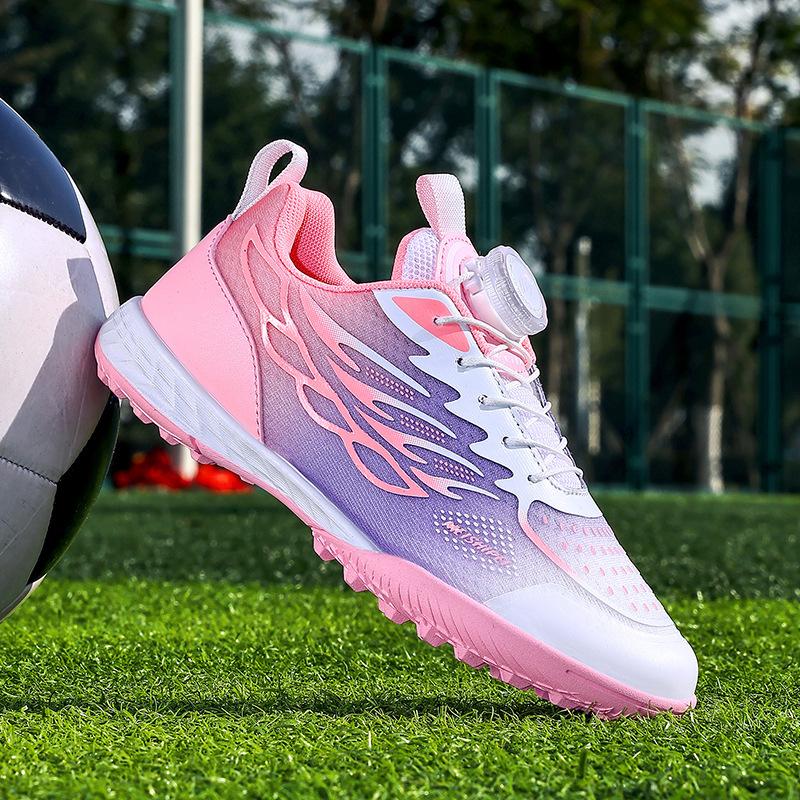 New Kids Swivel Buckle Soccer Boots Boys Girls TF Broken Nails Training Competition Sneakers for Primary and Secondary School Students