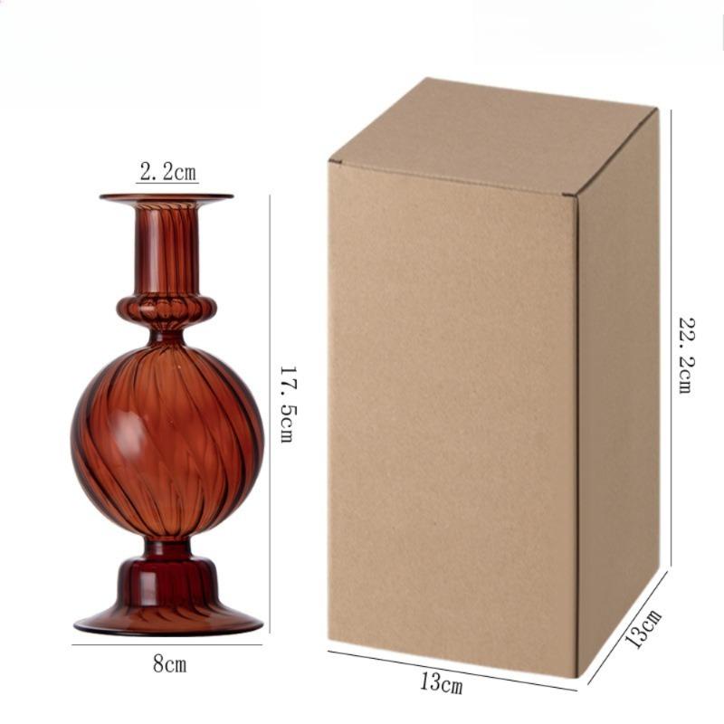 Nordic Glass Candle Holder Colorful Candy Color Translucent High Glass Candle Stand for Birthday Wedding Room Party Home Decor