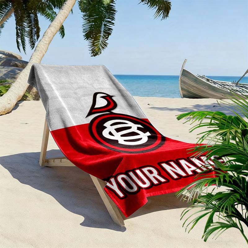 Custom Name Bristol City FC Print Beach Towel, Large Soft Quick Dry Towel for Beach Camping Swimming