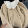 Cardigan Coat for Women Autumn Winter Vintage Loose Long Sleeve Knit Cardigan Sweaters Jacket