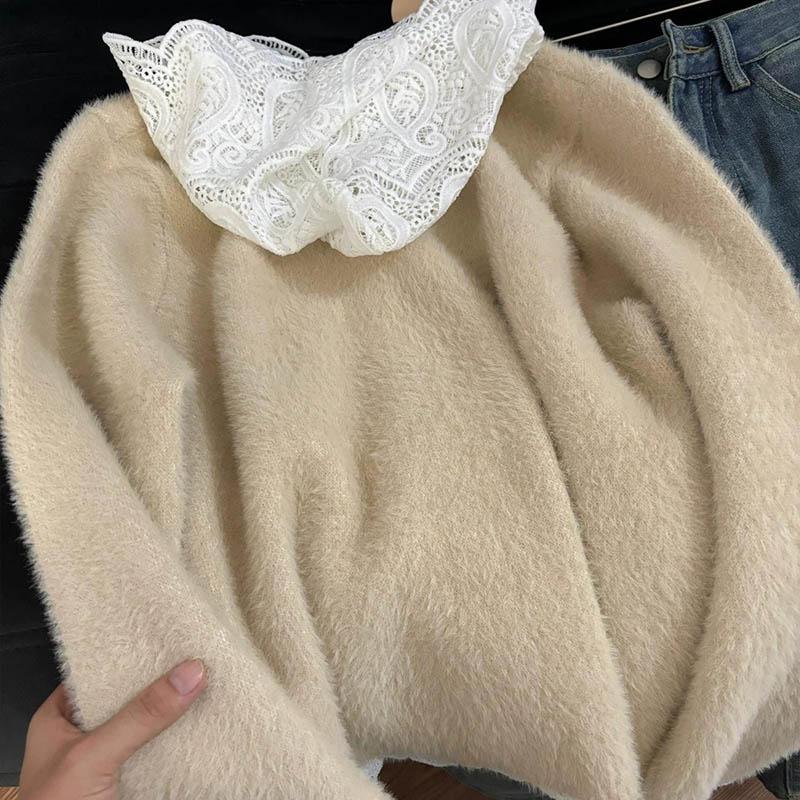 Cardigan Coat for Women Autumn Winter Vintage Loose Long Sleeve Knit Cardigan Sweaters Jacket