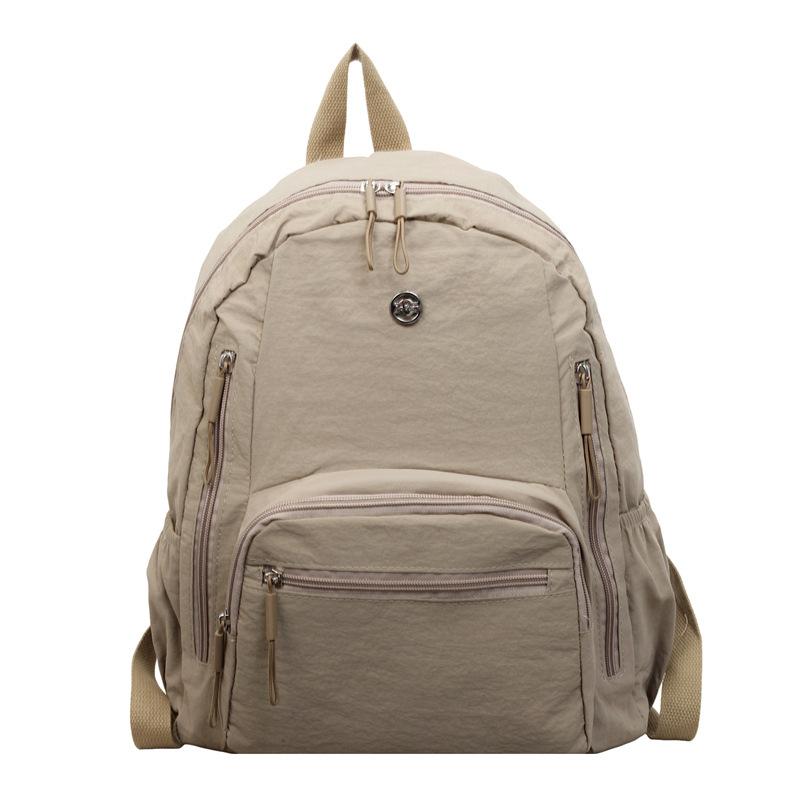 Schoolbag Lightweight Japanese school bag Female solid color anti-splashing multi-pocket computer commuting backpack College students class travel 