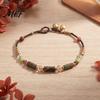 Stackable Layered Bamboo Bracelet Bohemian for Women, Handmade Joint Beaded Lightweight Vacation Wrist Jewelry Bracelet, Ethnic Style Boho Summer