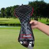 Golf Wood Cover Set of 3 (1FH) for DriverFairway WoodUtility Club Head Cover Black Synthetic Leather Birdie Embroidery