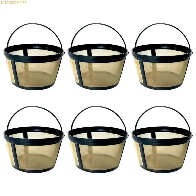 K1AE Sustainable Reusable Coffee Filter Nonrust Steel Design 6~8 Cup Suitable