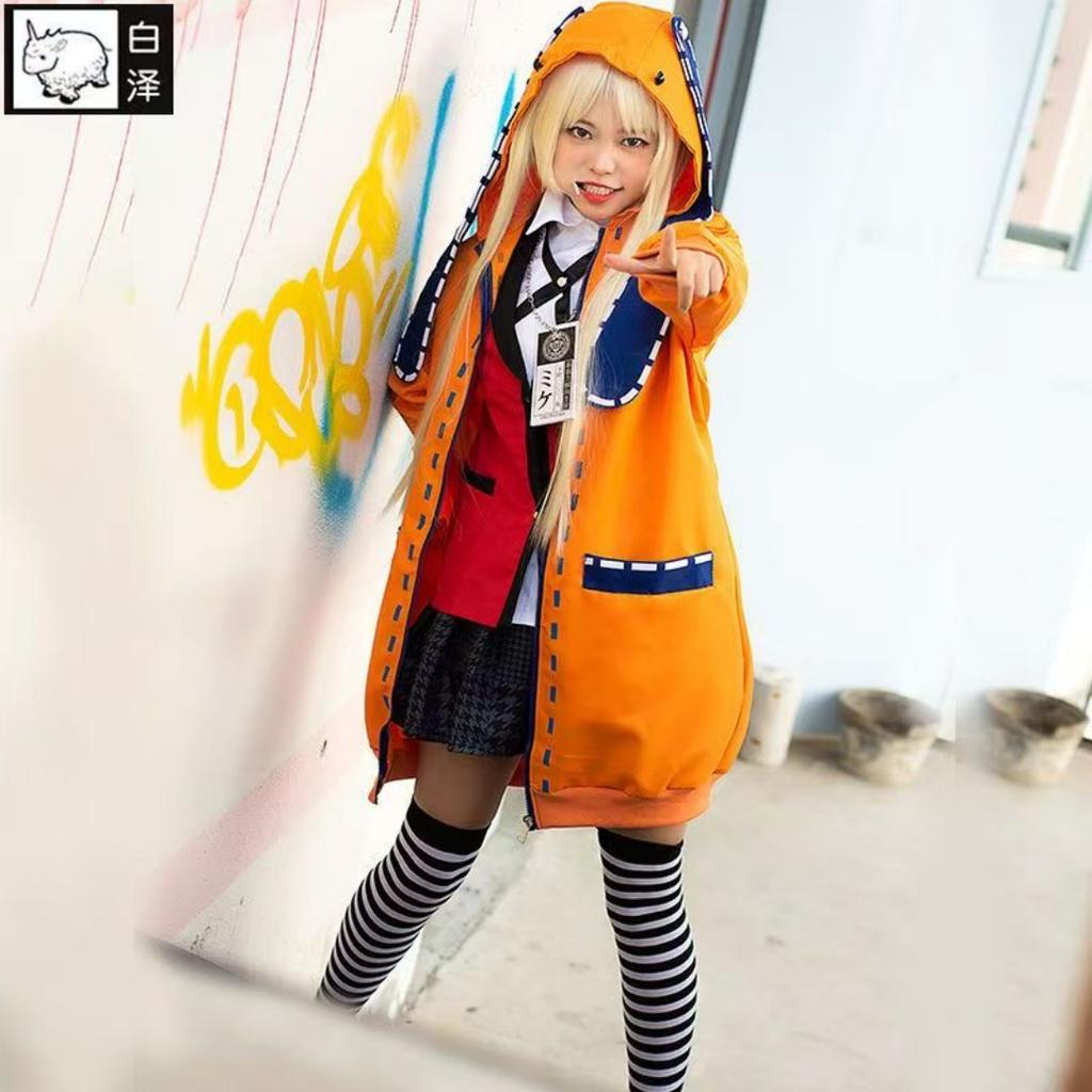 Anime Kakegurui Yomotsuki Runa Cosplay Kostüm Jas JK Schule Uniformen Jas Hoodie Halloween Karneval Kleidung