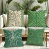 Bohemia Green Cushion Cover Reversible Plush Pillow Cover Soft Fluffy Home Decor for Sofa Bedroom