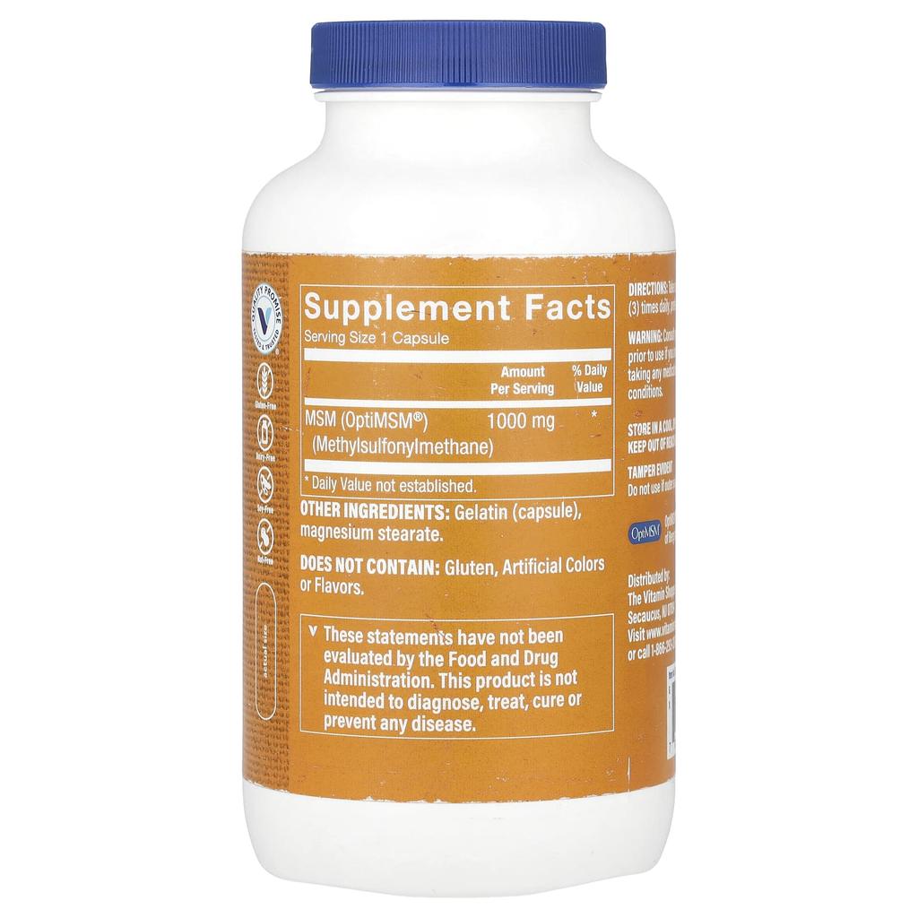 the Vitamin Shoppe MSM with OptiMSM®, 1,000 Mg, 240 Capsules