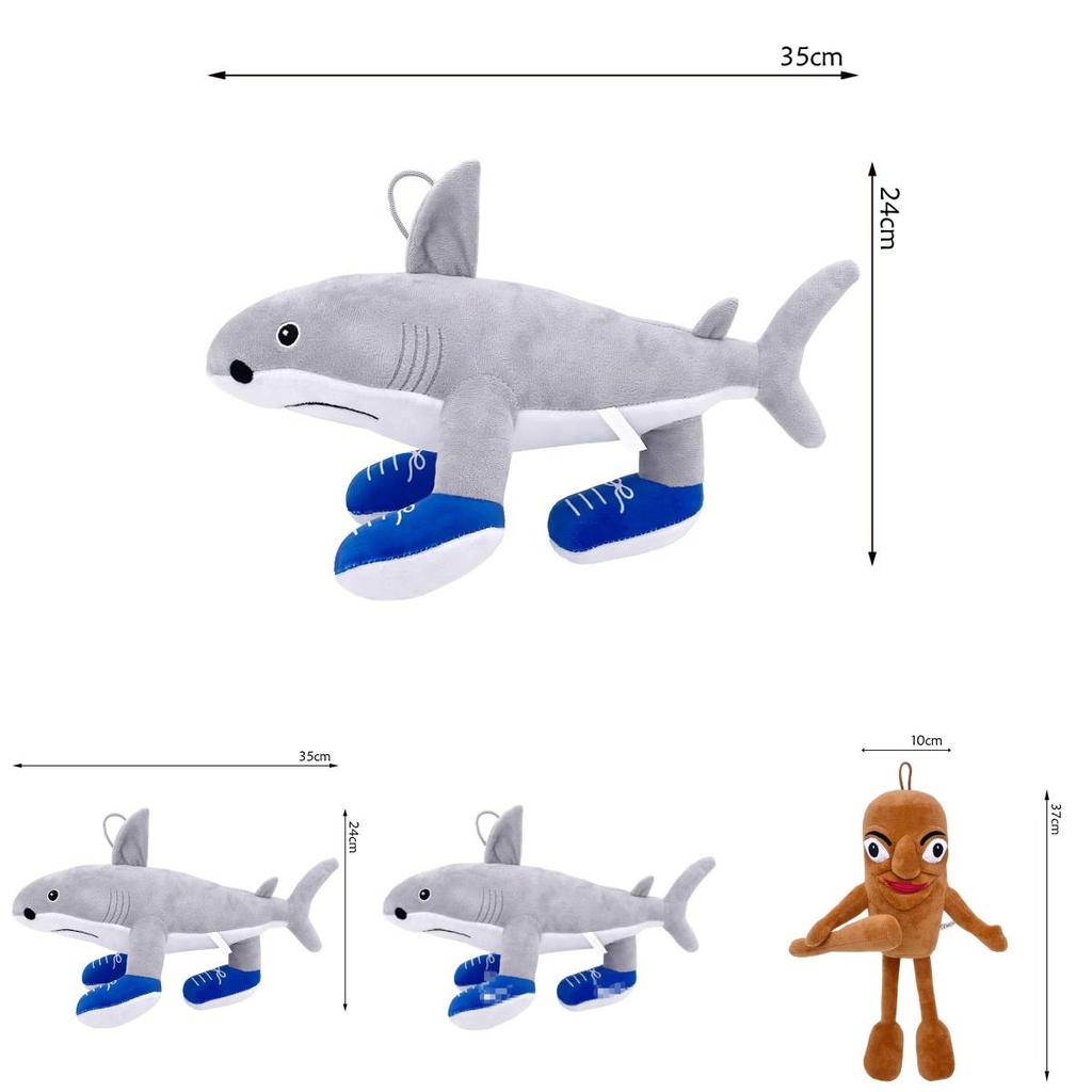 Shark Plush Toy With Pp Cotton Filling Short Plush Animal Stuffed Doll For Kids