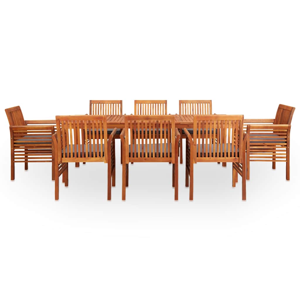 9 piece outdoor dining set with cushions solid acacia wood