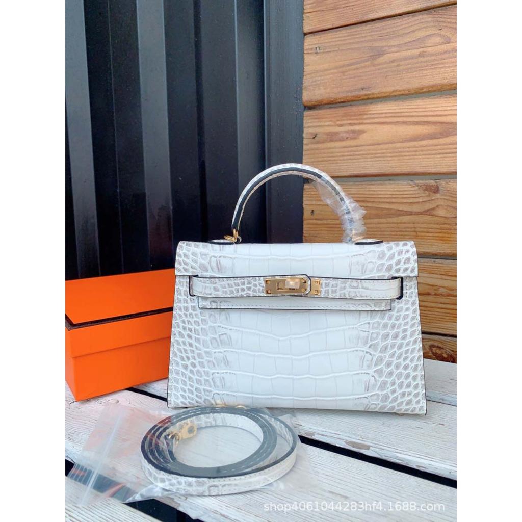 Bolsa de alta costura Himalaia segunda geração feminina couro com padrão de crocodilo bolsa de mensageiro portátil mini