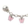 Crocs Gothic Girl Butterfly Chain Design Zinc Alloy Shoe Accessories Women's Silver