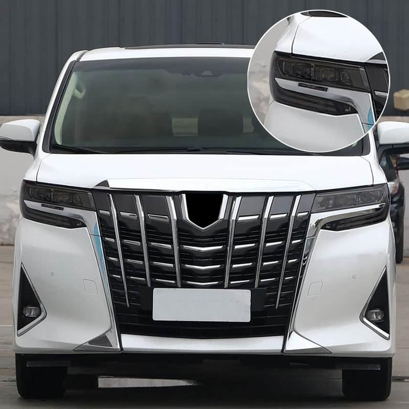 Smoke Black Pre Cut Car Headlight Protective Film For Toyota Alphard AH40 AH30 2019-2026 Anti-Scratch High-Gloss Vinyl Wrap Film