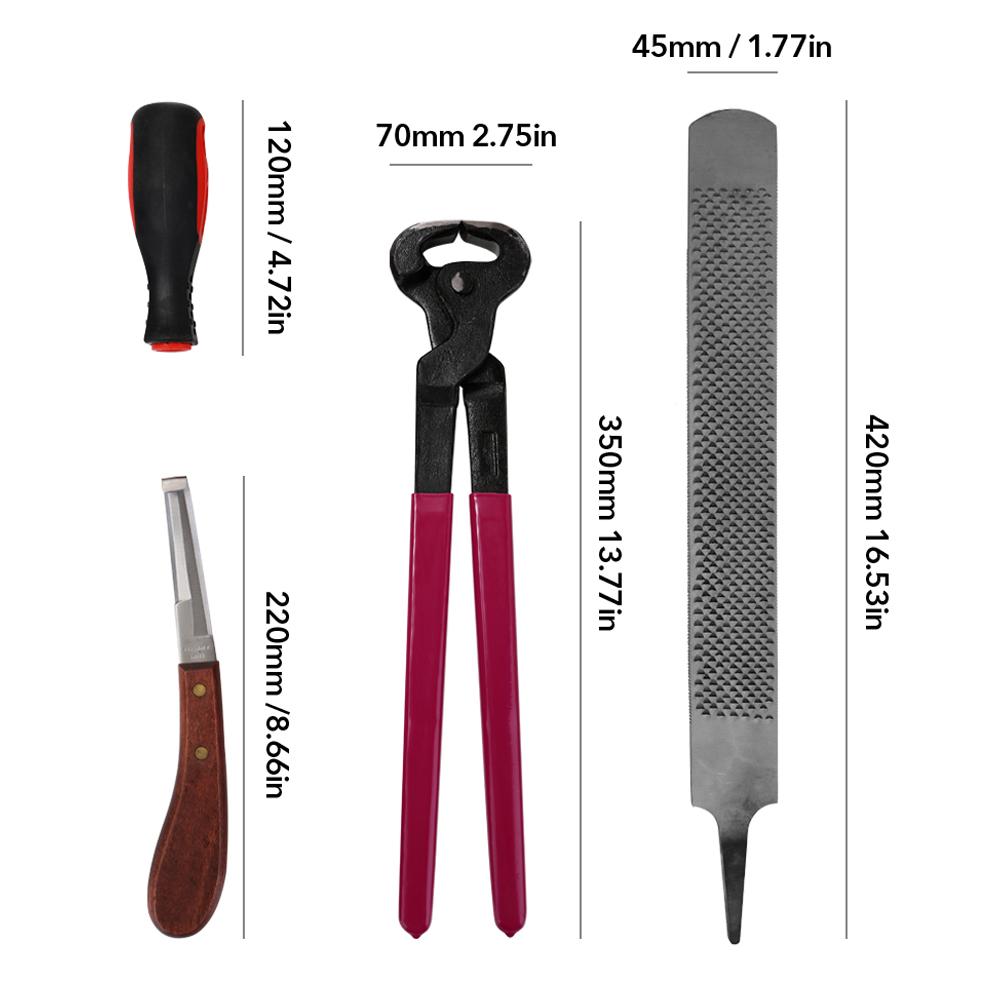 4 Piezas Pinzas para Herrar Pezuñas de Caballo Lima Raspadora para Recortar Herramienta Cortadora de Pezuñas Mango Accesorio para el Cuidado del Caballo