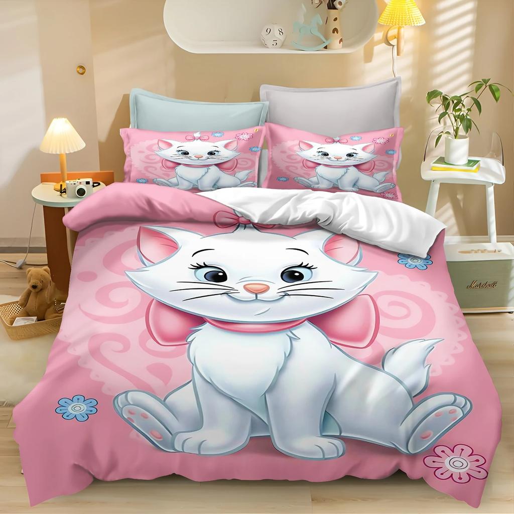 Catoon Duvet Cover Set M-Marie CatS Bedding Set Kids Boy Girl Bedroom Decoration 2/3piece set Single/Double/Queen Large Size