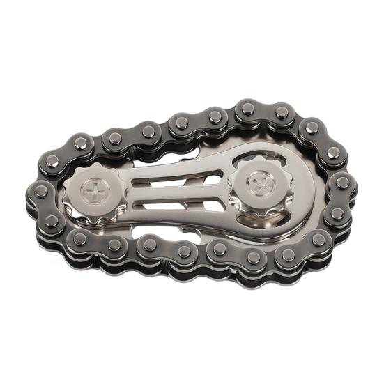 

Gear Chain Fidget Spinner Toy Stress Anxiety Relief Zinc Alloy Gear Fingertip Toy Home Office Worker Relaxation Spinning Gear Chain Desk Toy
