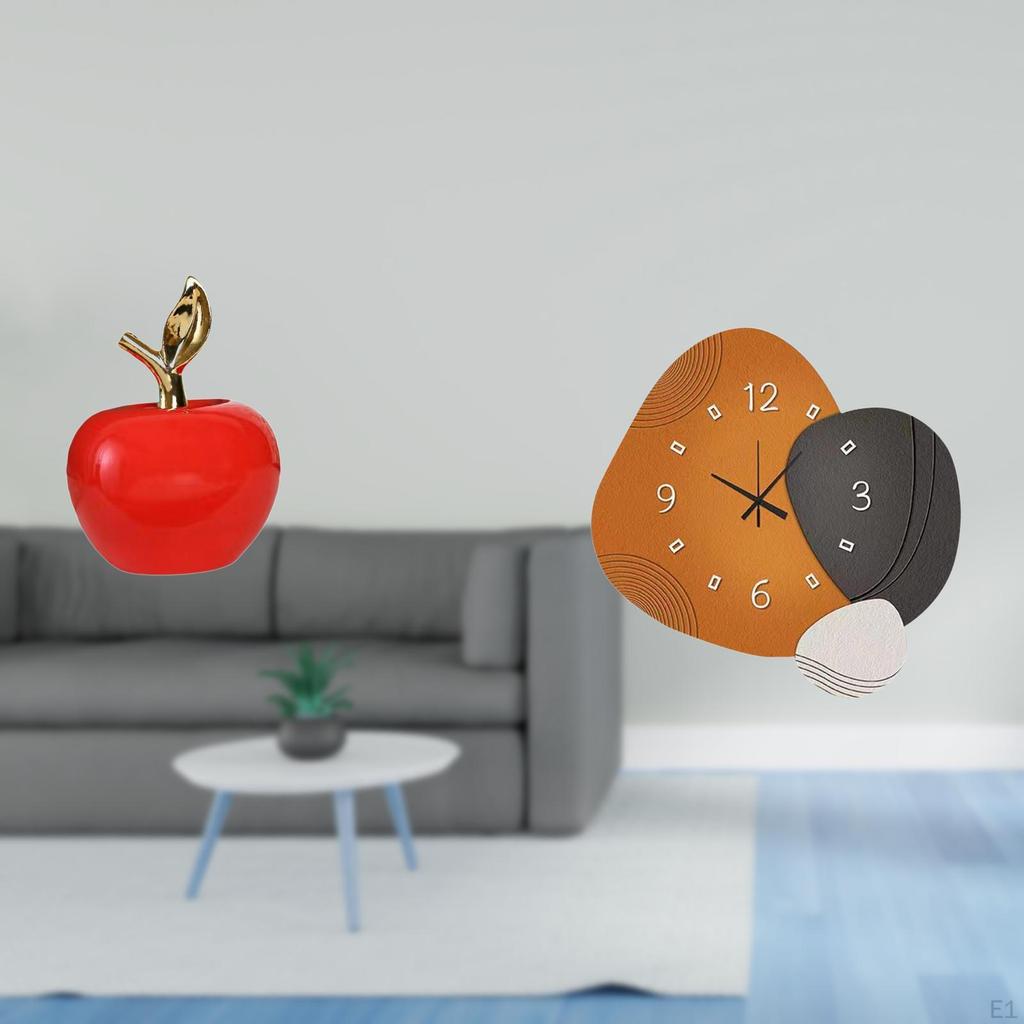 Ceramic Fruit Sculpture And Wall Clock Ornament for Home Decoration Festival Gift Cafe Study Room