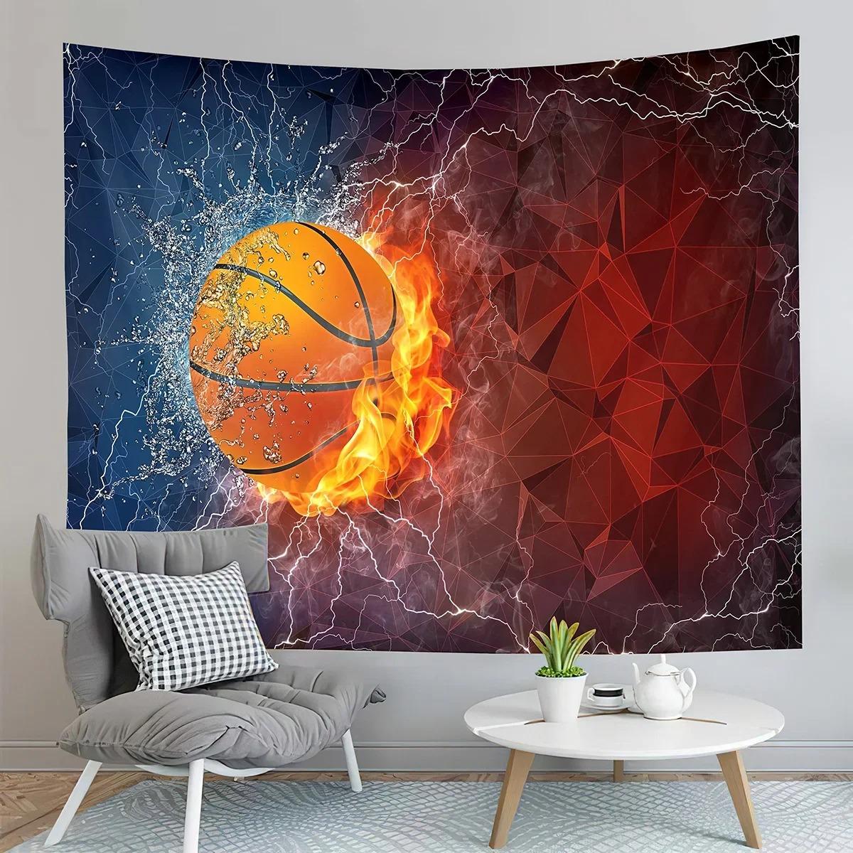 

Узор баскетбольного мяча Гобелен для украшения стен дома Гобелен для офиса Гостиная Гобелен 100x75cm