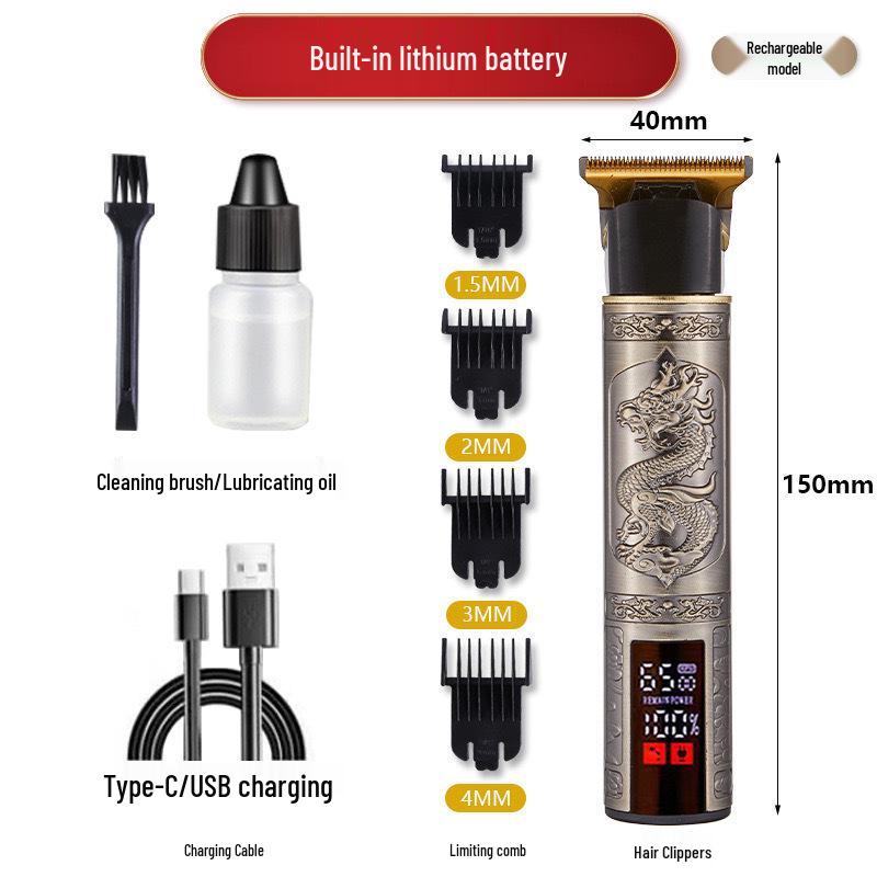 Profesyonel Elektrikli Saç Kesme Makinesi ve Gravür Jileti - Berber Makası Dahil