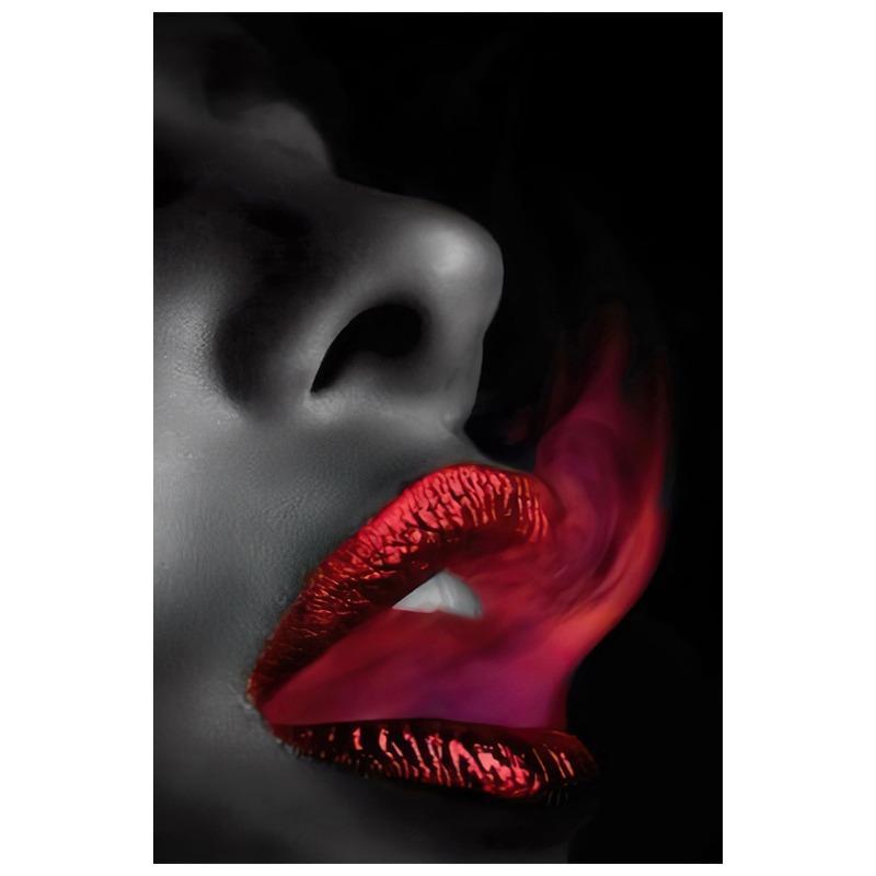 1pc Black Women and Red Lip Poster African Women Portrait Canvas Prints Wall Art Pictures For Living Room Artwork Pictures